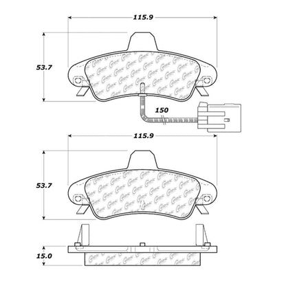 Centric Parts Disc Brake Pad Set Semi-Metallic with Shims for 1999-2002 Mercury Cougar 102.08990
