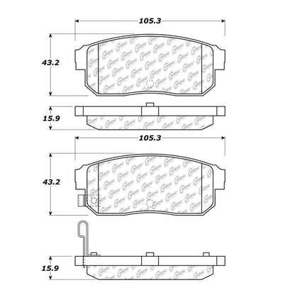 Centric Parts Disc Brake Pad Set with Semi-Metallic compounds 102.09000