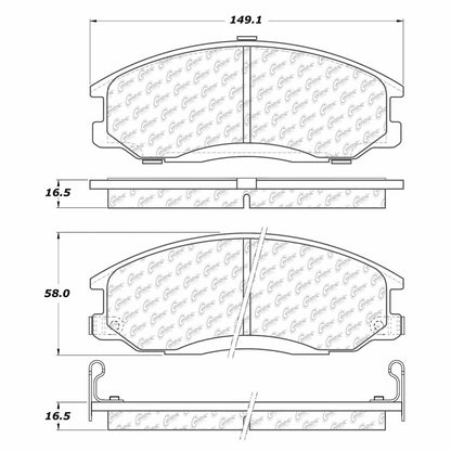 Centric Parts Disc Brake Pad Set with Semi-Metallic compounds 102.09030