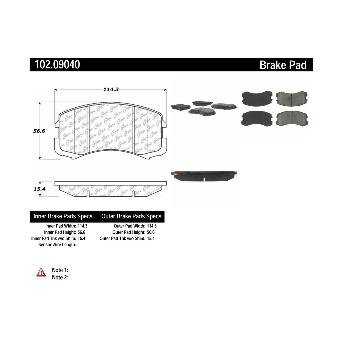 Centric Parts Disc Brake Pad Set with Semi-Metallic compounds for daily driving