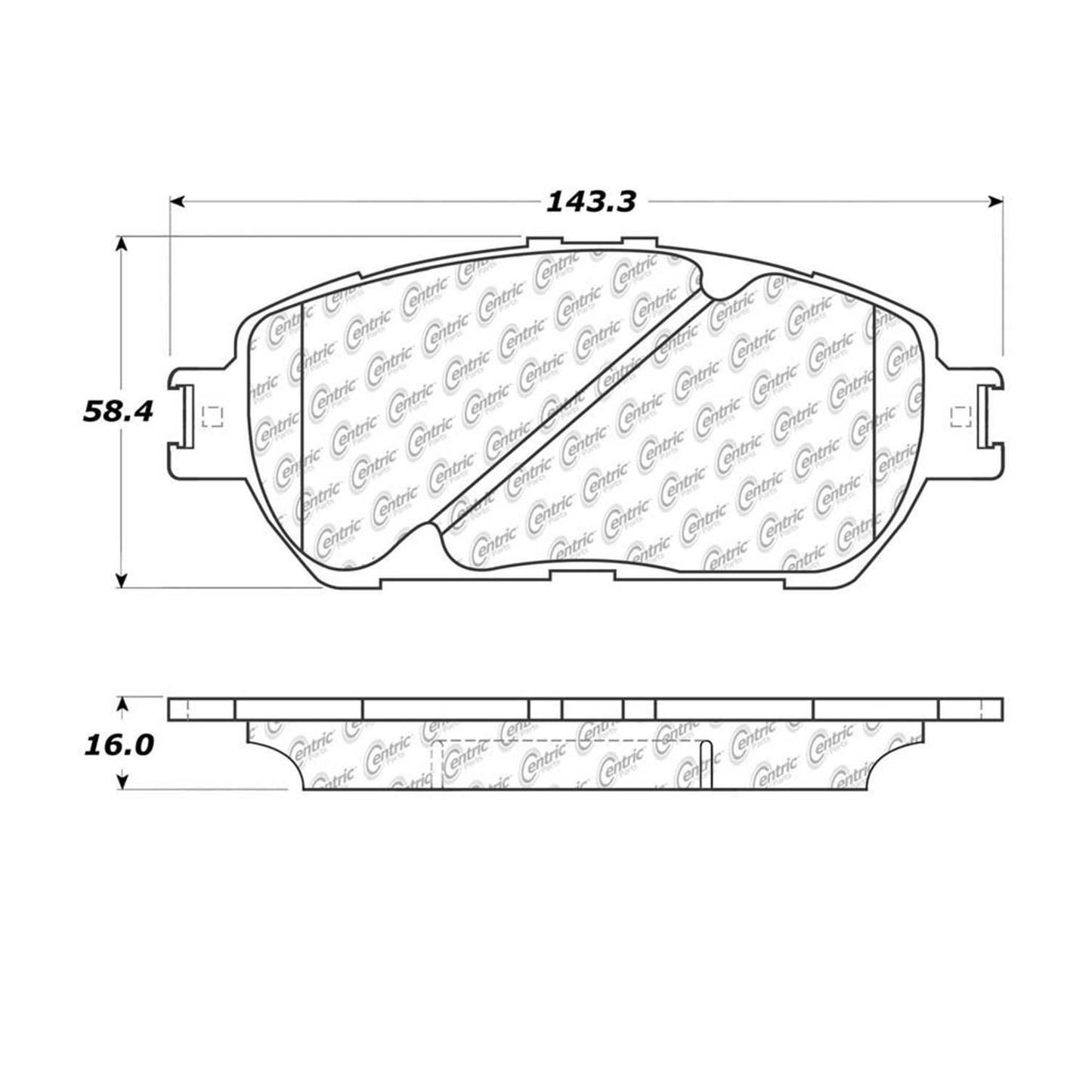 Centric Parts Disc Brake Pad Set with Semi-Metallic compounds for daily driving