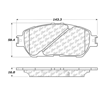 Centric Parts Disc Brake Pad Set with Semi-Metallic compounds for daily driving