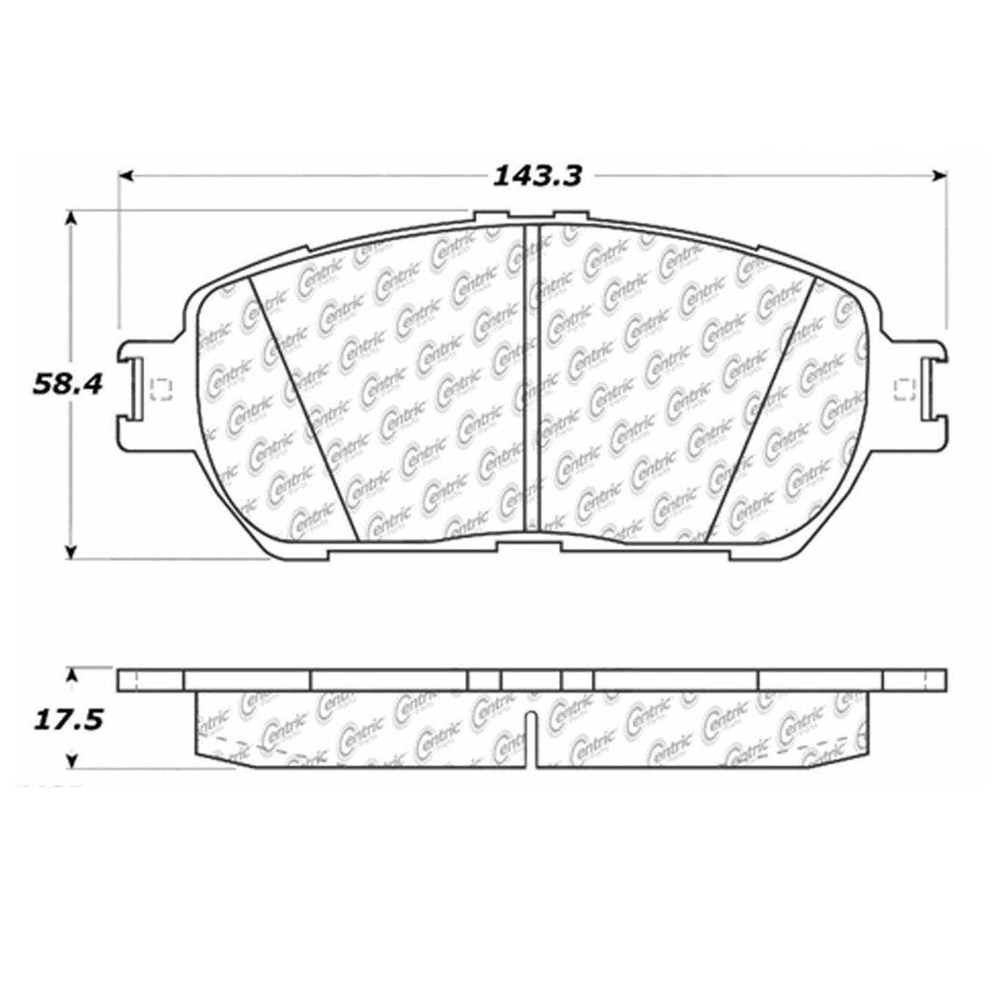 Centric Parts Disc Brake Pad Set with Semi-Metallic compounds 102.09061