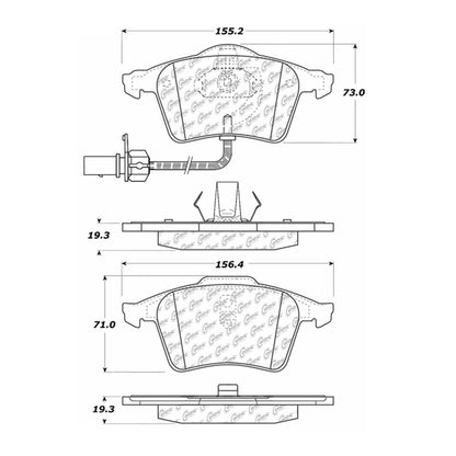 Centric Parts Disc Brake Pad Set Semi-Metallic with Noise Reduction 102.09150