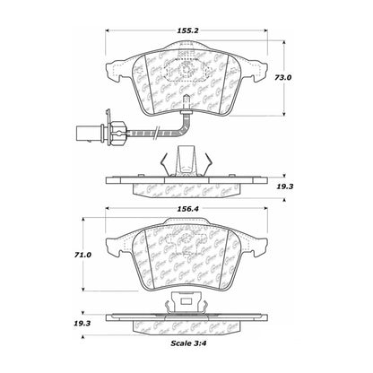 Centric Parts Disc Brake Pad Set Shimmed Semi-Metallic 102.09151