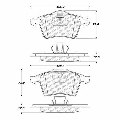 Centric Parts Disc Brake Pad Set Semi-Metallic with Noise Reduction 102.09152