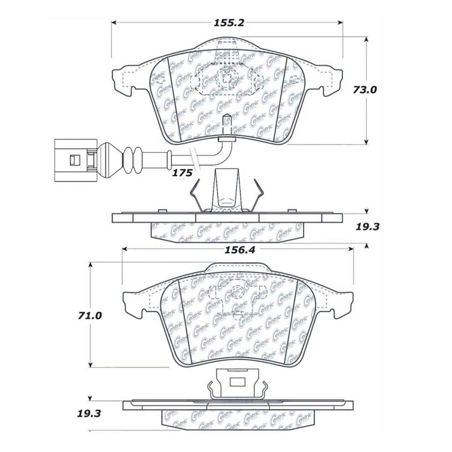 Centric Parts Disc Brake Pad Set with Semi-Metallic compounds 102.09153