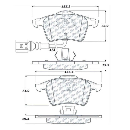 Centric Parts Disc Brake Pad Set with Semi-Metallic compounds 102.09153