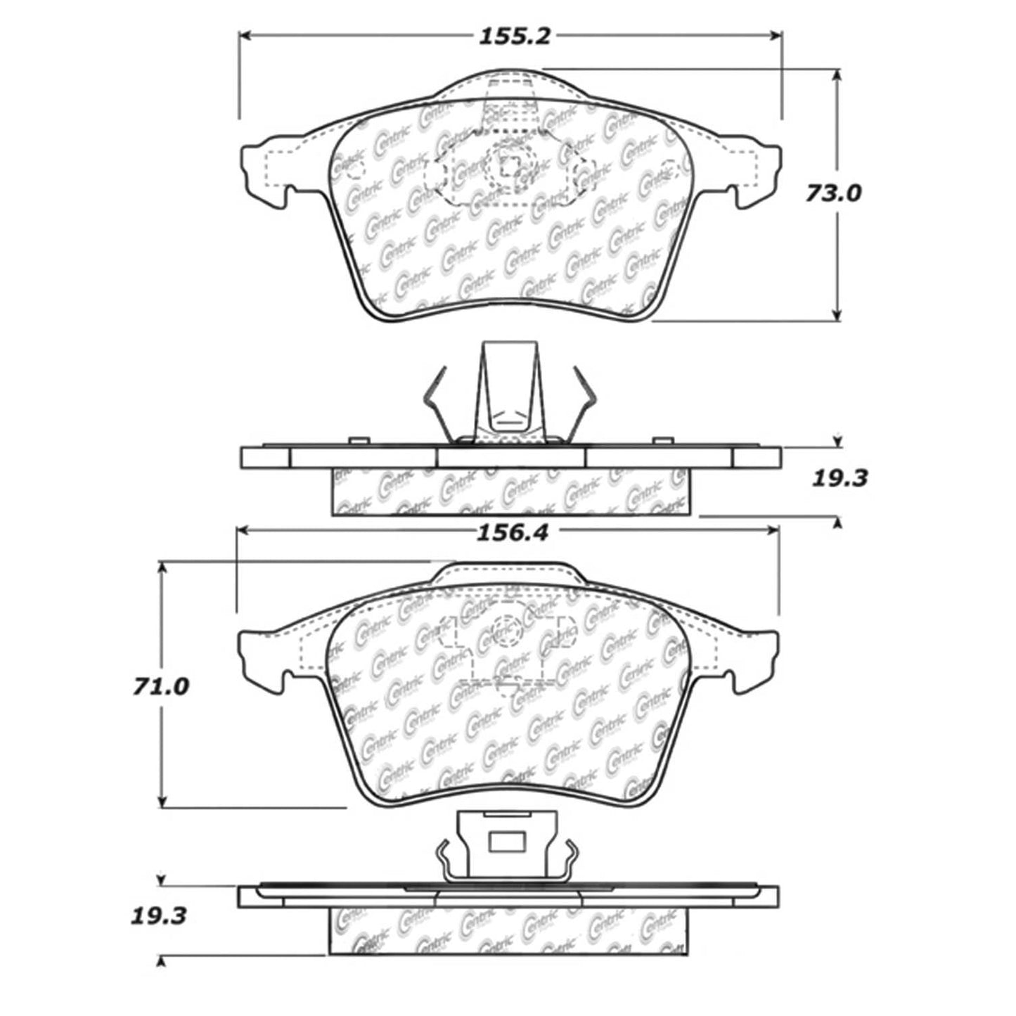 Centric Parts Disc Brake Pad Set for Wagner ZX915D Fmsi 8519D915 D915 102.09154