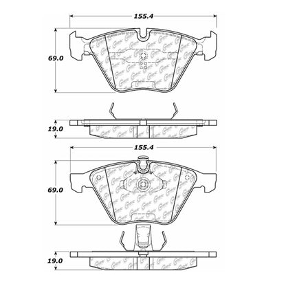 Centric Parts Disc Brake Pad Set with Semi-Metallic compounds 102.09180