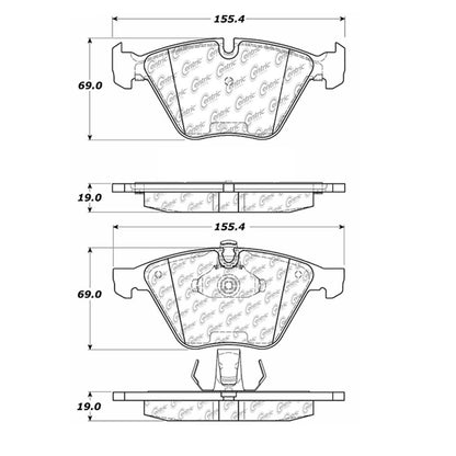 Centric Parts Disc Brake Pad Set with Semi-Metallic compounds 102.09181