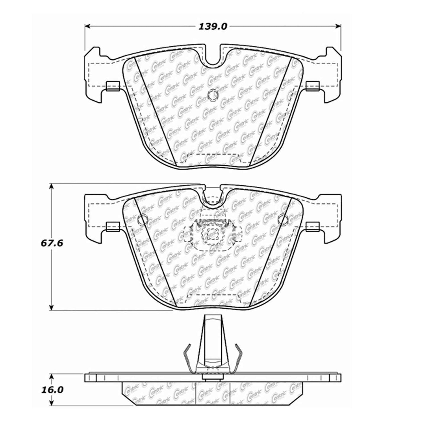Centric Parts Disc Brake Pad Set with Semi-Metallic compounds 102.09190
