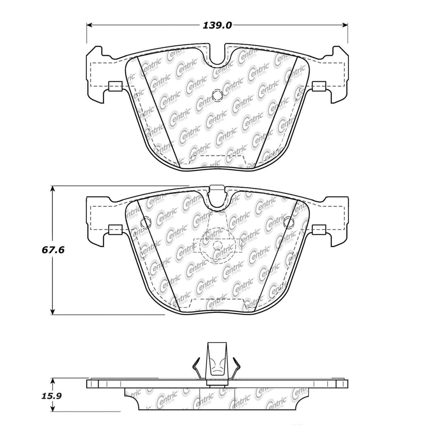 Centric Parts Disc Brake Pad Set with Semi-Metallic compounds 102.09192