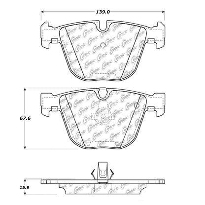Centric Parts Disc Brake Pad Set with Semi-Metallic compounds 102.09192