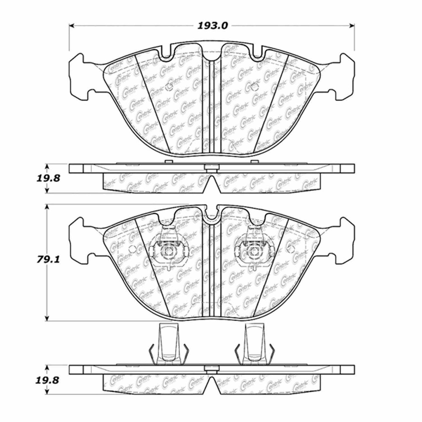 Centric Parts Disc Brake Pad Set Semi-Metallic with Shims for 2002-2006 BMW X5 102.09200