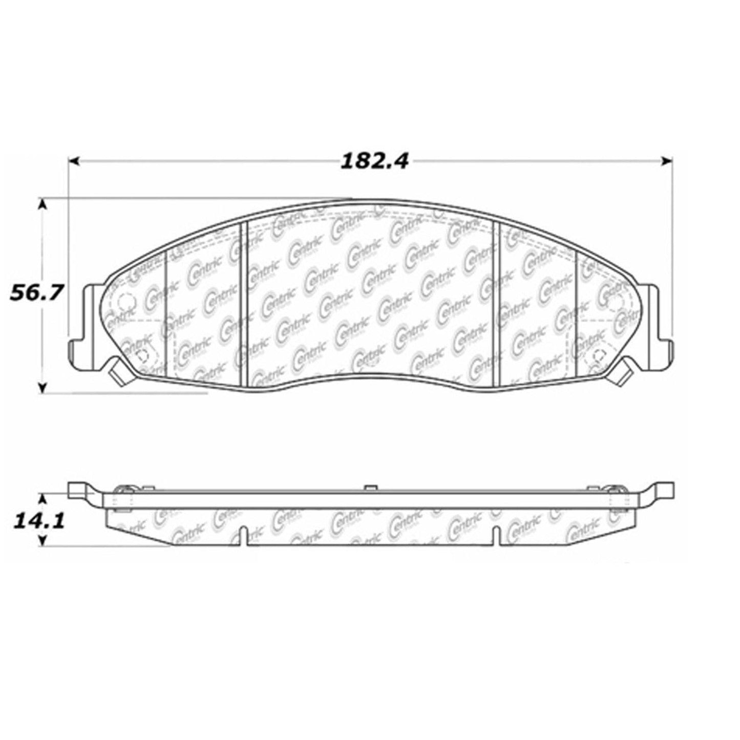Centric Parts Disc Brake Pad Set with Semi-Metallic compounds 102.09210