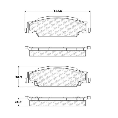Centric Parts Disc Brake Pad Set Shimmed Semi-Metallic 102.09220