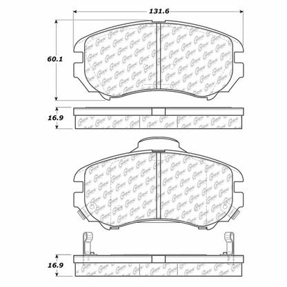 Centric Parts Disc Brake Pad Set with Semi-Metallic compounds 102.09240