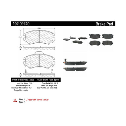 Centric Parts Disc Brake Pad Set with Semi-Metallic compounds 102.09240