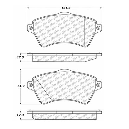 Centric Parts Disc Brake Pad Set with Semi-Metallic compounds 102.09260