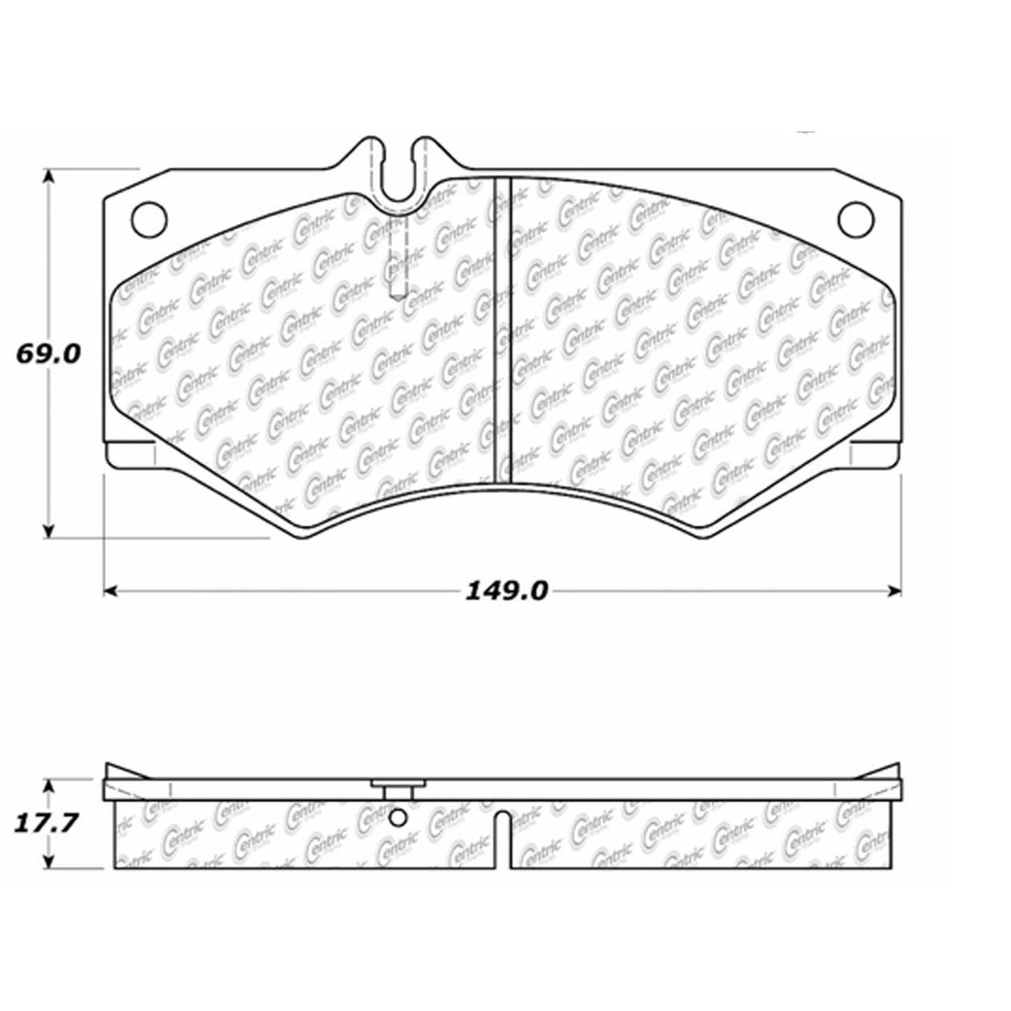 Centric Parts Disc Brake Pad Set with Semi-Metallic compounds 102.09270