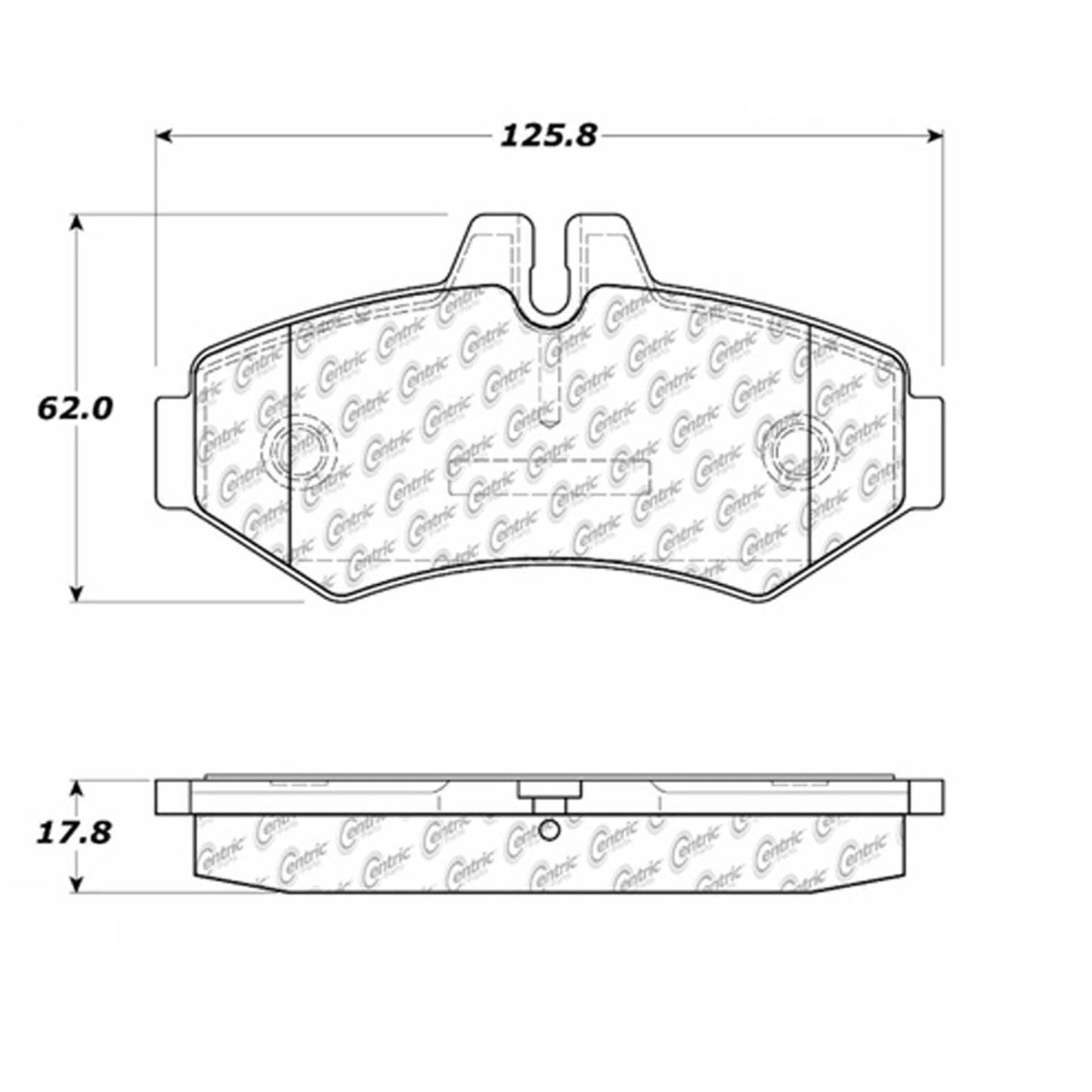 Centric Parts Disc Brake Pad Set with Semi-Metallic compounds 102.09280