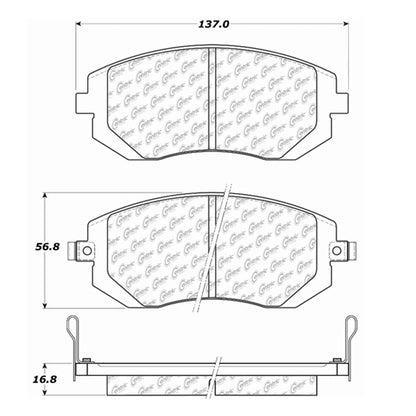 Centric Parts Disc Brake Pad Set with Semi-Metallic compounds for 2020-2025 vehicles 102.09290