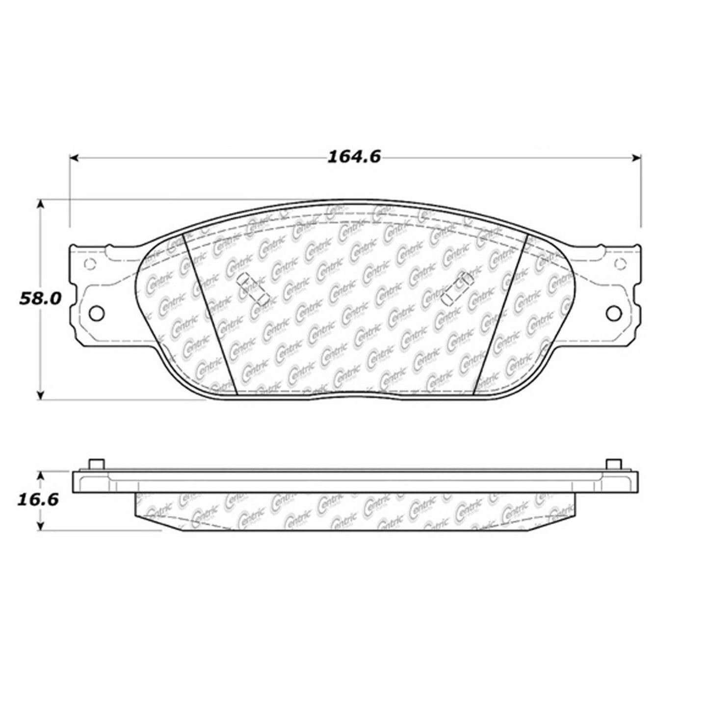 Centric Parts Disc Brake Pad Set with Semi-Metallic compounds 102.09330