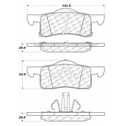Centric Parts Disc Brake Pad Set with Semi-Metallic compounds 102.09350