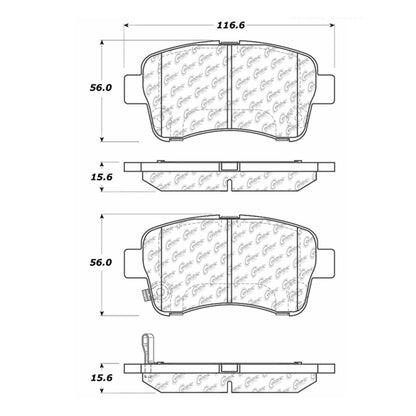 Centric Parts Disc Brake Pad Set with Semi-Metallic compounds 102.09370