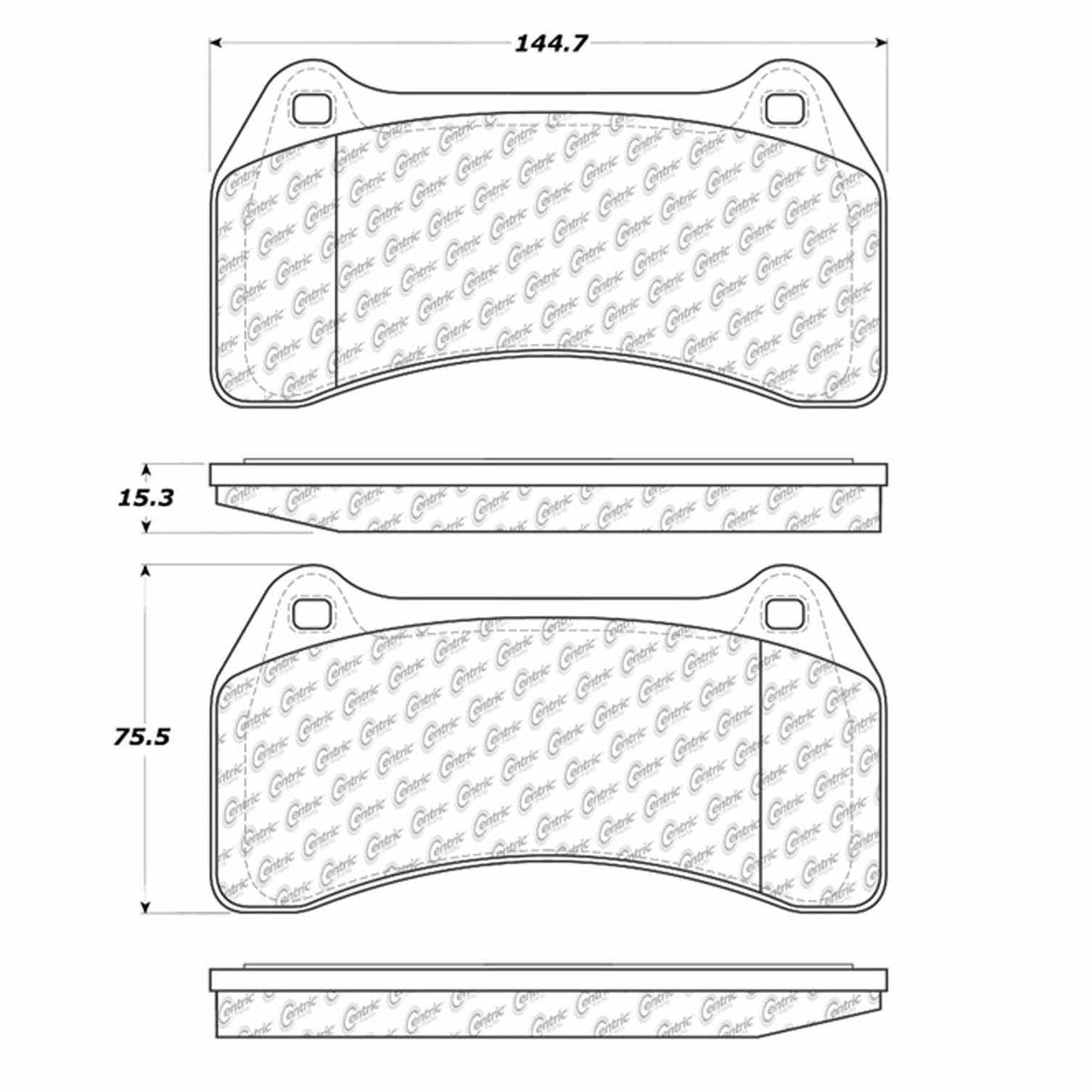 Centric Parts Disc Brake Pad Set Semi-Metallic with Shims for 2003-2005 Jaguar S-Type Super V8 Vanden Plas XJR 102.09380