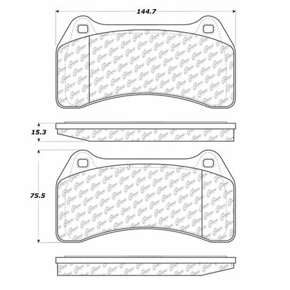 Centric Parts Disc Brake Pad Set Semi-Metallic with Shims for 2003-2005 Jaguar S-Type Super V8 Vanden Plas XJR 102.09380