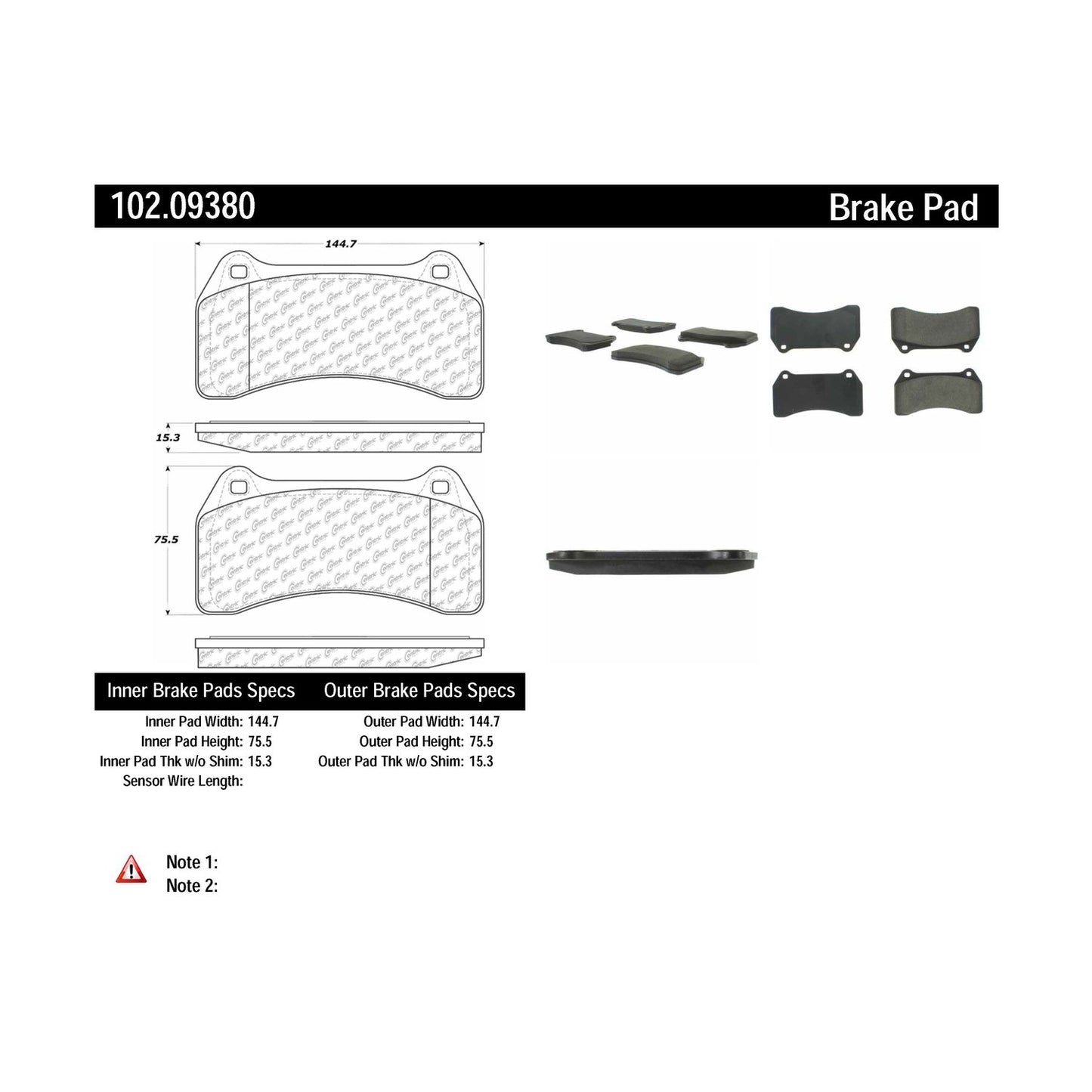 Centric Parts Disc Brake Pad Set Semi-Metallic with Shims for 2003-2005 Jaguar S-Type Super V8 Vanden Plas XJR 102.09380