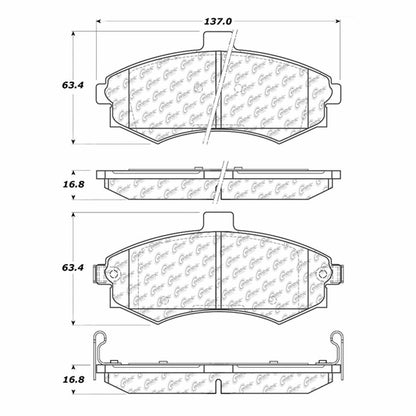 Centric Parts Disc Brake Pad Set with Semi-Metallic compounds 102.09410