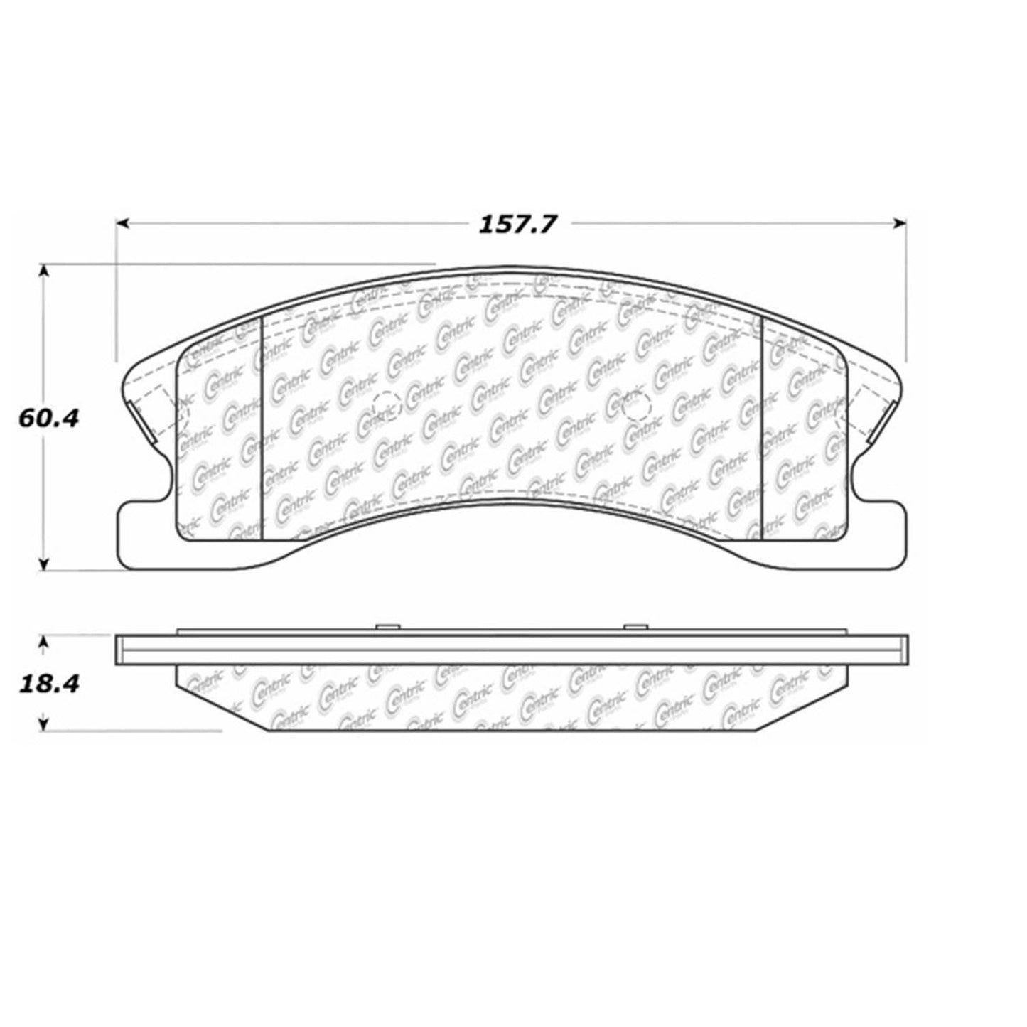 Centric Parts Disc Brake Pad Set with Semi-Metallic compounds 102.09450