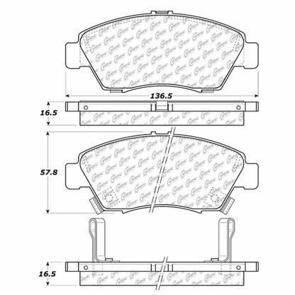 Centric Parts Disc Brake Pad Set with Semi-Metallic compounds for 2020-2025 vehicles 102.09480