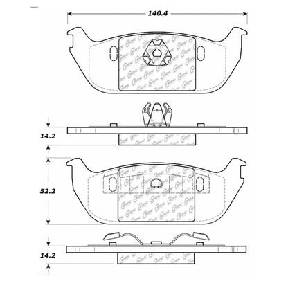 Centric Parts Disc Brake Pad Set with Semi-Metallic compounds 102.09520