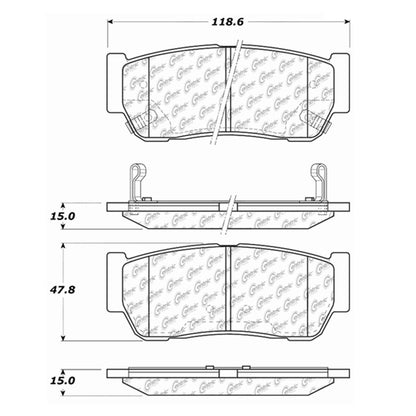 Centric Parts Disc Brake Pad Set with Semi-Metallic compounds 102.09540