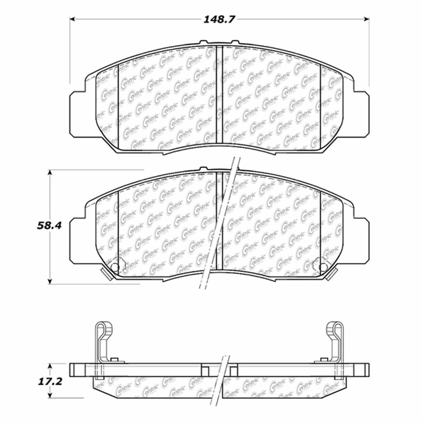 Centric Parts Disc Brake Pad Set Semi-Metallic with Noise Reduction 102.09590