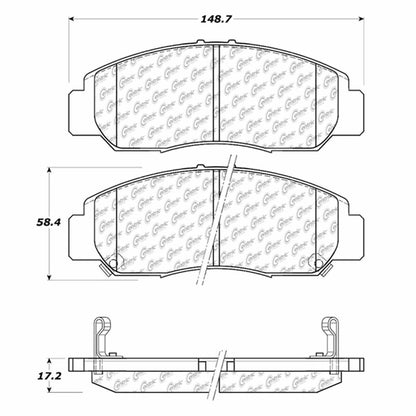 Centric Parts Disc Brake Pad Set Semi-Metallic with Noise Reduction 102.09590
