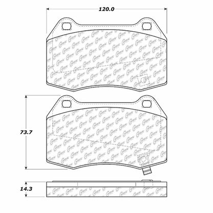 Centric Parts Disc Brake Pad Set Semi-Metallic with Noise Reduction 102.09600