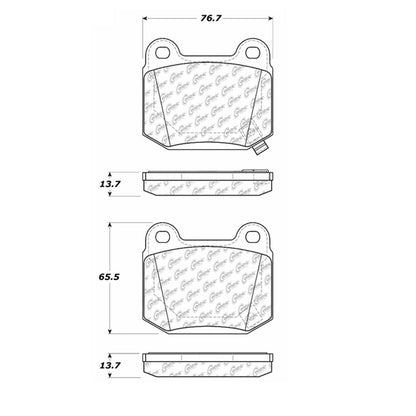 Centric Parts Disc Brake Pad Set with Semi-Metallic compounds 102.09610