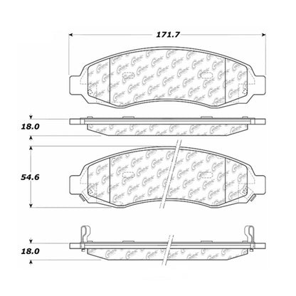 Centric Parts Disc Brake Pad Set Shimmed Semi-Metallic 102.09620