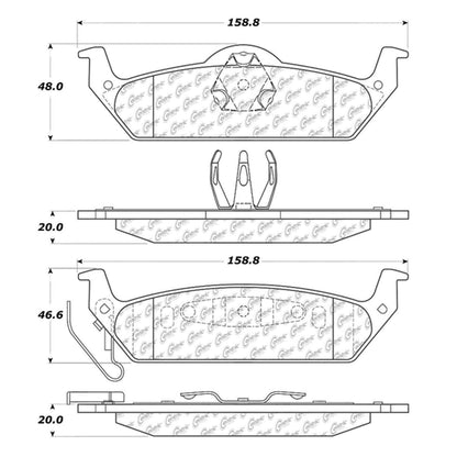 Centric Parts Disc Brake Pad Set Shimmed for Noise Reduction with Semi-Metallic Compounds