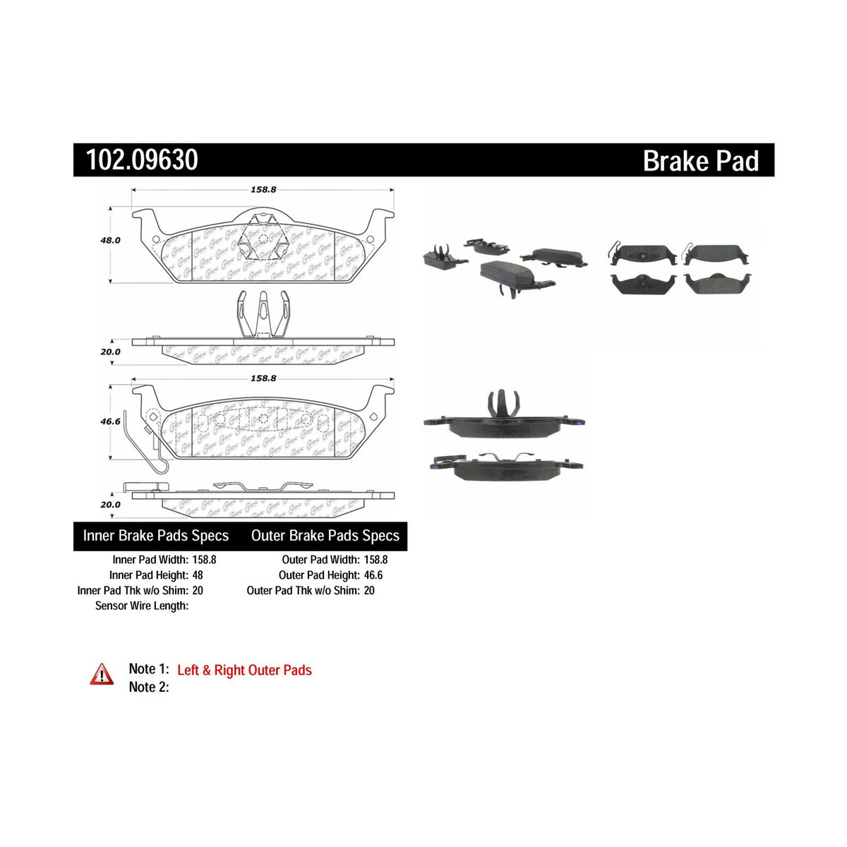 Centric Parts Disc Brake Pad Set Shimmed for Noise Reduction with Semi-Metallic Compounds