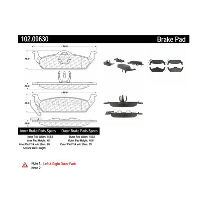 Centric Parts Disc Brake Pad Set Shimmed for Noise Reduction with Semi-Metallic Compounds