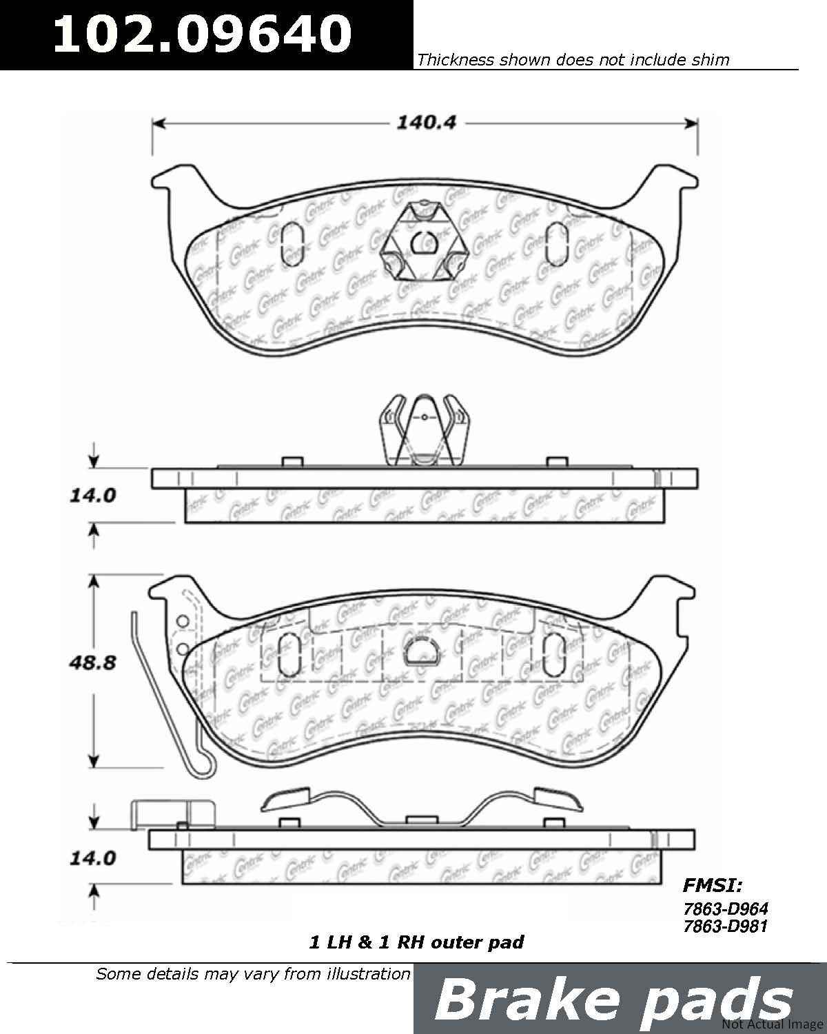 Centric Parts Disc Brake Pad Set 102.09640