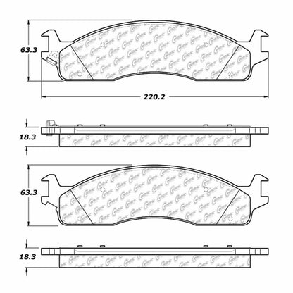 Centric Parts Disc Brake Pad Set with Semi-Metallic compounds 102.09650