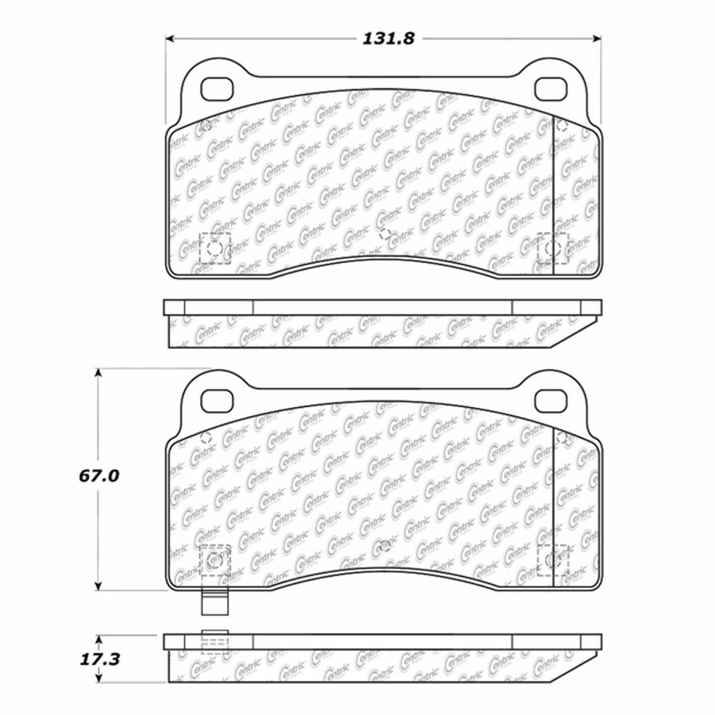 Centric Parts Disc Brake Pad Set with Semi-Metallic compounds 102.09680
