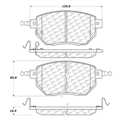 Centric Parts Disc Brake Pad Set with Semi-Metallic compounds 102.09690